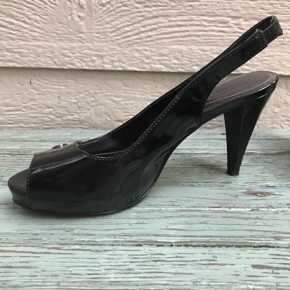 Vera Wang Black Slingback High Heels Size 8 - Picture 6 of 8